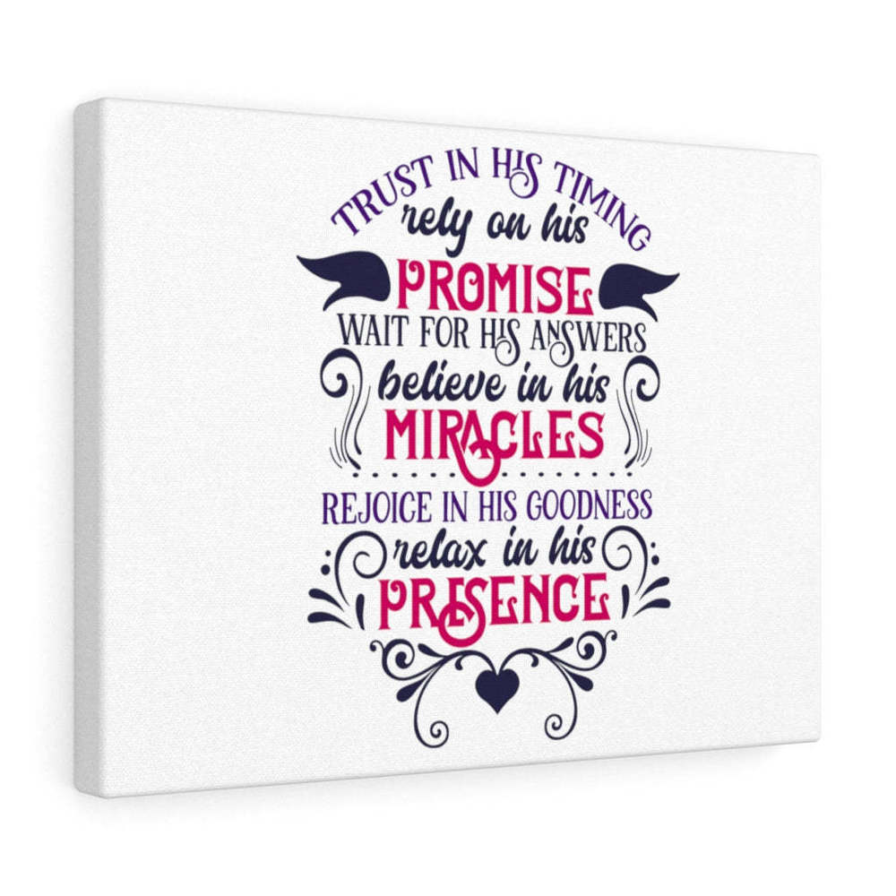 Scripture Sign  His Timing Bible Verse Canvas Christian Wall Art Ready to Hang
